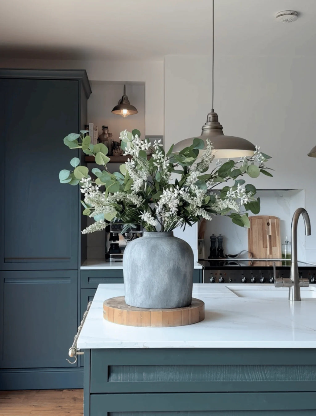 Faux Arrangement - Eucalyptus and White Stem