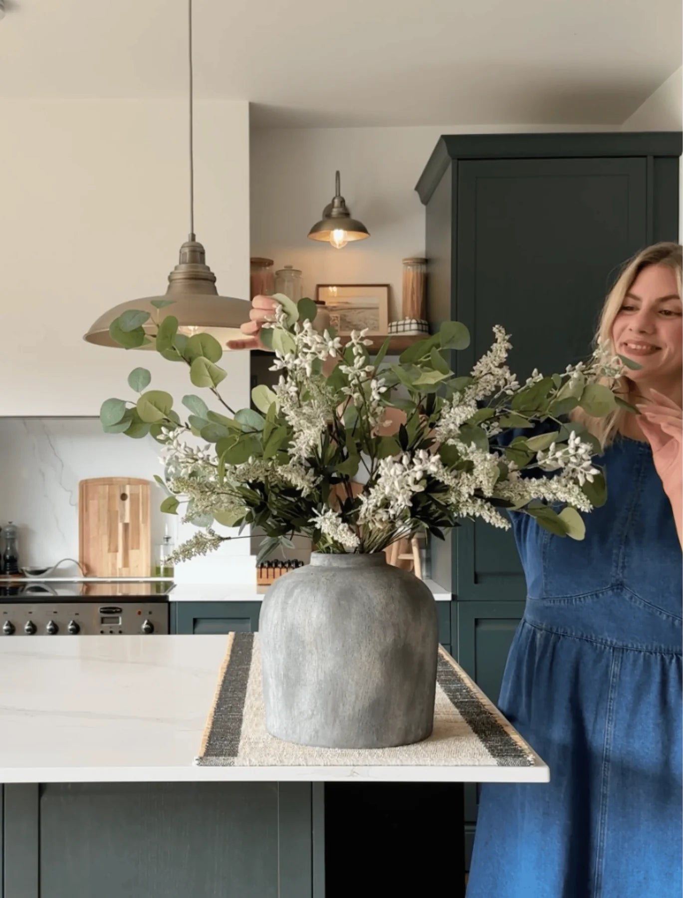 Faux Arrangement - Eucalyptus and White Stem